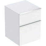 Mueble lateral Geberit iCon con dos cajones: H=60cm, Cuerpo y frontal: blanco/cubierto de alto brillo, Tirador: cromado brillante